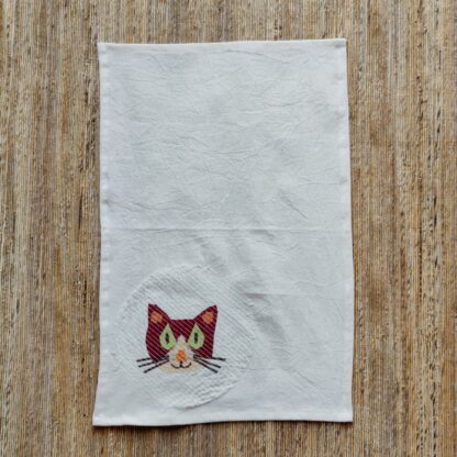 Red Cat Face Kitchen Towel - Image 4
